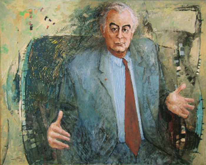 Parece que el deterioro de la visión del color de Pugh no influyó demasiado en los colores utilizados en sus obras de arte. Low res version of Gough Whitlam, 1972/Wikimedia Commons.