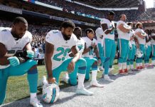 Trump dijo que no podía creer que el debate se haya reavivado después de que informes de prensa indicaran que los Dolphins de Miami dijeron formalmente a sus jugadores que podrían ser castigados por protestar en el campo de juego.