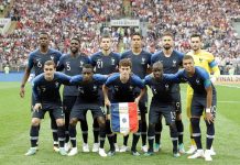 Mundial Rusia 2018: Francia campeona del mundo Jugadores franceses antes del partido Francia-Croacia, final del Mundial de Fútbol de Rusia 2018.