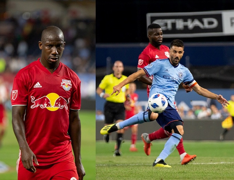 Bradley&nbsp;Wright-Phillips, m&aacute;ximo 'artillero' de los NY Red Bulls, quien abri&oacute; el marcador en el &uacute;ltimo cl&aacute;sico newyorkino de la MLS y el "Guaje" David Villa, goleador y capit&aacute;n del New York City F.C., que logr&oacute; empatar dicho cl&aacute;sico. (Fotos Cortes&iacute;a: Cathy Lojo)