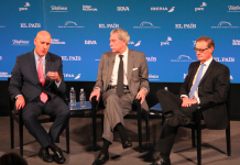 Latinoamérica, Estados Unidos y España en la Economía Global En el panel sobre el Futuro del Comercio Global, de Izq. a Der.: Javier Moreno presidente americas El País y Jose Borrell ministro Relaciones Externas de España.
