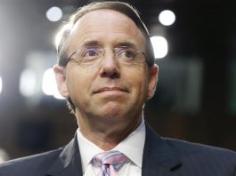 Fotografía de archivo, fechada el 4 de septiembre de 2018, y facilitada hoy, 24 de septiembre de 2018, que muestra al "número 2" del Departamento de Justicia de EE.UU., Rod Rosenstein