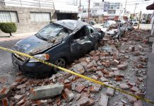 Fotografía de archivo de los daños en Puebla (México) el 19 de septiembre de 2017, tras un sismo de magnitud 7,1 en la escala de Richter, que sacudió fuertemente la capital mexicana.