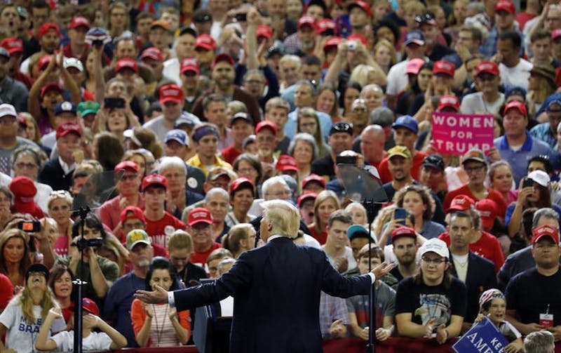 PEl presidente Donald Trump en la manifestaci&oacute;n &lsquo;Make America Great Again&rsquo; en Evansville, Indiana, el 30 de agosto de 2018. Reuters/Kevin Lamarque