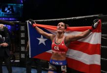 Gana Amanda Serrano por sumisión en el primer asalto Amanda Serrano. Foto por Combate Américas.