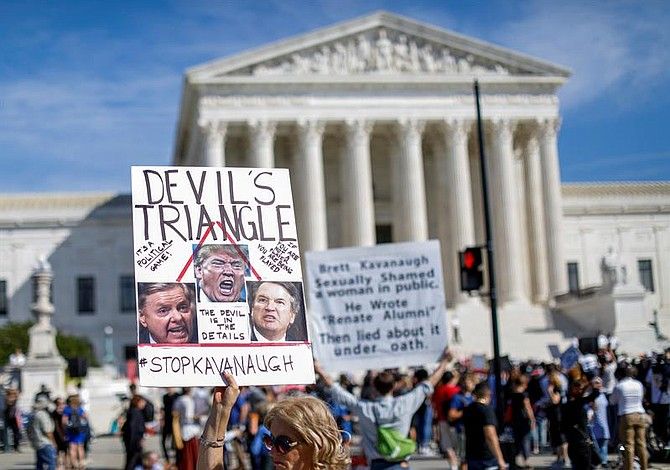 Centenares de personas protestaron hoy en Washington ante la probable confirmación de Brett Kavanaugh
