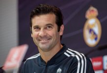 El entrenador del Real Madrid, Santiago Solari, durante la rueda de prensa