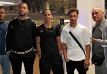 El campeón mundial Emmanuel Rodríguez salió hacia Cuba para acuartelamiento rumbo a su duelo de unificación foto por Fresh Productions Boxing ( de izquierda a derecha, Juan Orengo, William Cruz, Emmanuel Rodriguez, Jonathan ‘Bum Bum’ López y José Bonet.
