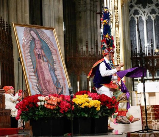 Celebraciones de la Virgen de Guadalupe se extienden en Nueva York Tributo a la Virgen de Guadalupe.