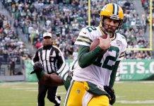 Aaron Rodgers anuncia que se retirará de la NFL a final de temporada El mariscal de campo Aaron Rodgers mandó para dos envíos de anotación y dirigió a los Packers de Green Bay, que ganaron a domicilio en el tiempo extra por 38-44 a los Jets de Nueva York. (Foto de twitter)