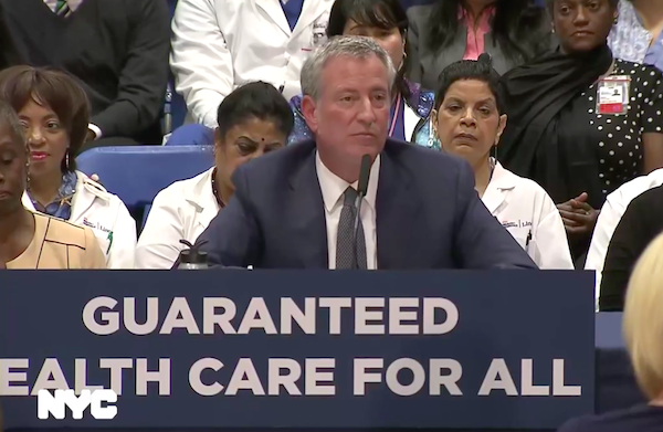 El alcalde de la Ciudad de Nueva York, Bill de Blasio.