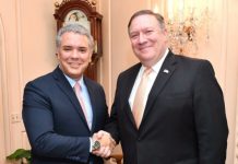 Mike Pompeo, conversó hoy por teléfono con el presidente colombiano, Iván Duque, para expresarle su pesar por el atentado terrorista.