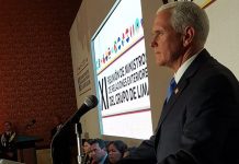 Gobierno destina 56 millones de dólares en ayuda pese a "brutalidad de Maduro" "Hoy es también un privilegio anunciar que Estados Unidos brindará 56 millones de dólares adicionales para respaldar a nuestros aliados", dijo Pence.
