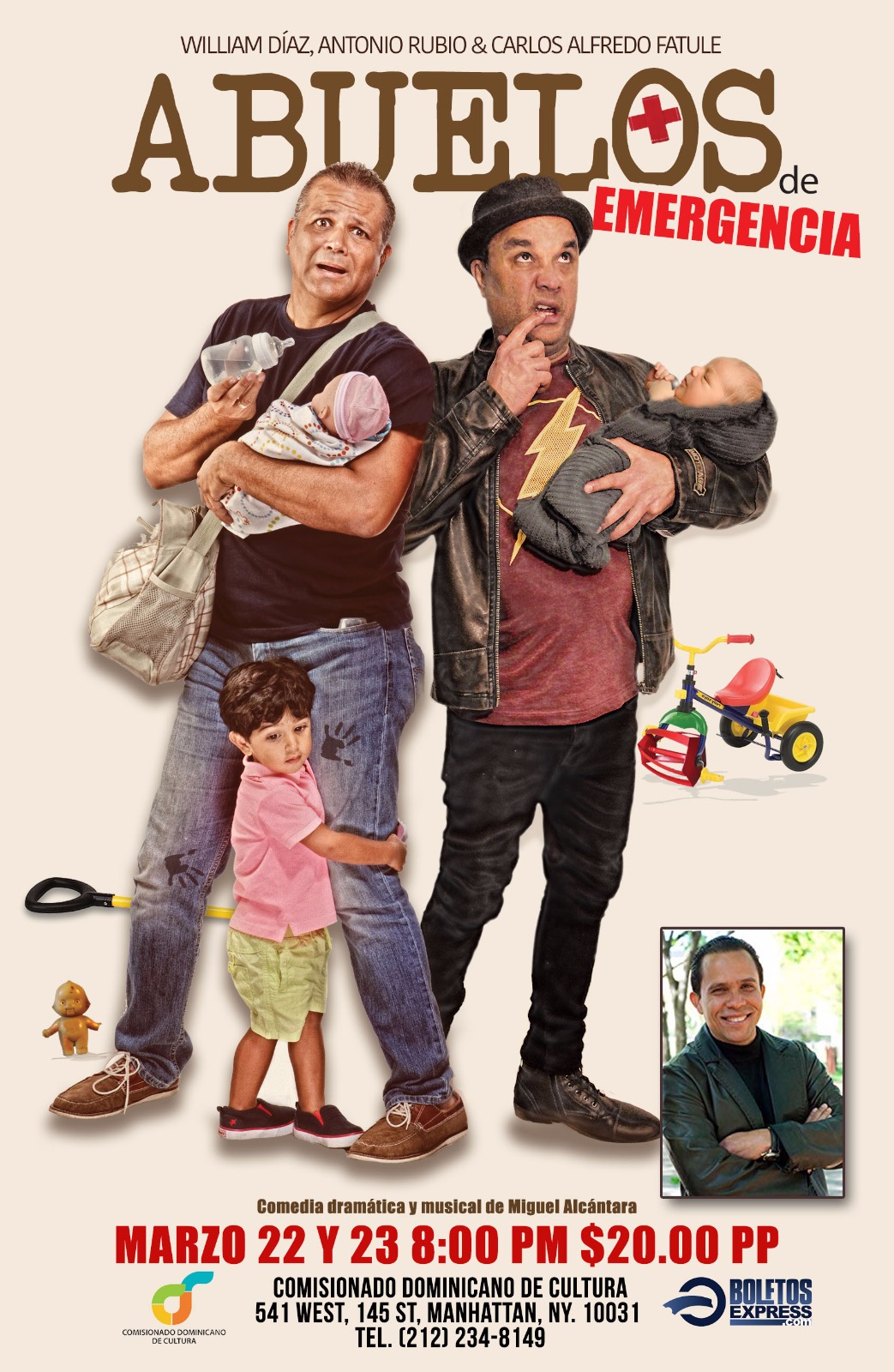 La comedia dramática y musical Abuelos de emergencia, escrita por Miguel Alcántara, se estará presentado el viernes 22 y el sábado 23 de marzo.