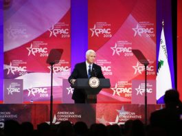 Pence en el marco de la Conferencia de Acción Política Conservadora (CPAC).