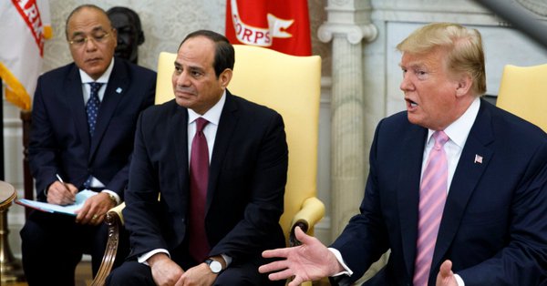 El presidente de Egipto, Abdelfatah al Sisi, y Donald Trump.
