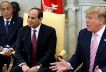 El presidente de Egipto, Abdelfatah al Sisi, y Donald Trump.