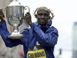 El keniano Cherono y la etíope Degefa debutan con triunfo Boston Lawrence Cherono.