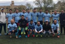 Integrantes del Deportivo Occidente liderado por el "Pitufo Mayor", asistido por Fermin Garcia y ahora contando con los servicios del guardameta Selvyn Lopez, nuevamente compitiendo en la Liga de Fútbol Guatemala, en el Red Hook Park, Brooklyn.  (Foto Cortesía)