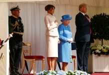 La reina ofrecerá, acto seguido, un almuerzo para el presidente y la primera dama, Melania Trump.