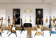 Guitarras de la leyenda del rock David Gilmour que serán subastadas el próximo 20 de junio por la casa de apuestas Christie's.