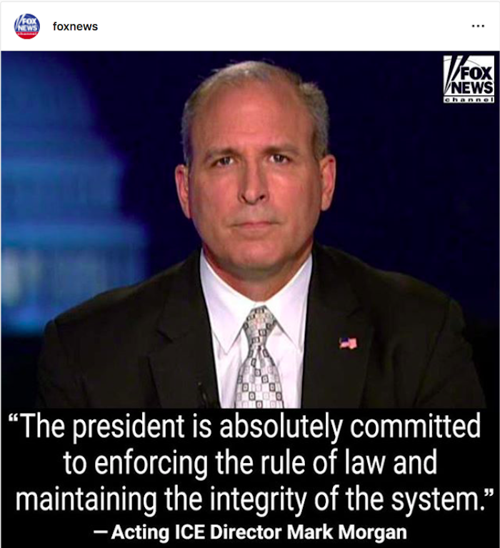 En una entrevista para la cadena Fox News, el Director Interino de ICE, Mark Morgan, ex Jefe de la Patrulla Fronteriza, dijo que una de las razones por las que el presidente pospuso las deportaciones masivas, es para dar al Congreso "otra oportunidad" de aprobar una legislaci&oacute;n bipartidista sobre inmigraci&oacute;n.