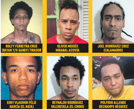 En el grupo de implicados tambi&eacute;n est&aacute;n Eddy Blamidir F&eacute;lix Garc&iacute;a, Porfirio Allende Deschamps V&aacute;squez, Joel Rodr&iacute;guez (Calamardo), Reynaldo Rodr&iacute;guez Valenzuela (El Chino), Oliver Mois&eacute;s Mirabal Acosta y su esposa Lanny Estefani P&eacute;rez Reyes.