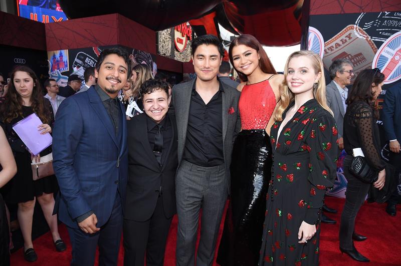 Tony Revolori, Zach Barack, Remy Hii, Zendaya y Angourie Rice durante el estreno de la película "Spider-Man: Far From Home"