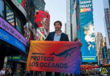 Javier Bardem y Greenpeace tomaron con una campaña publicitaria la céntrica Times Square.