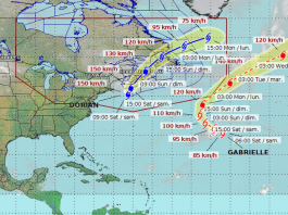 A Dorian lo acompañan este sábado en el Atlántico la tormenta tropical Gabrielle y una depresión tropical.