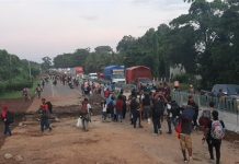 Se estima que la caravana salió a pie sobre las 5.00 hora local y que está conformada por salvadoreños, cubanos, haitianos y algunos africanos.