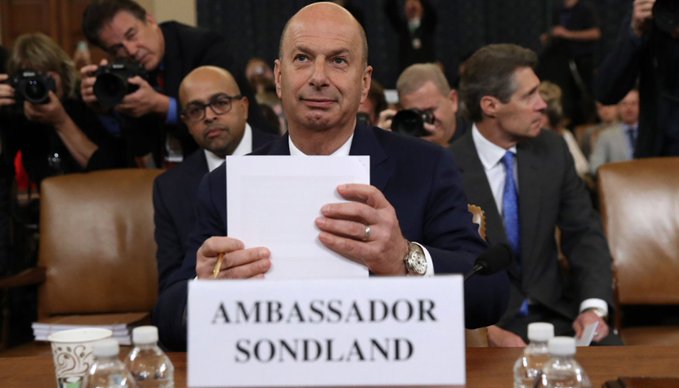 "Todo el mundo lo sabía, no era un secreto", aseguró el embajador ante la Unión Europea (UE), Gordon Sondland.