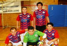 El quinteto del United que viene desempeñando un muy buena campaña en la HONDUCOL Liga de Indoor/Futsal, en El Bronx. (Foto Buki Chapin).