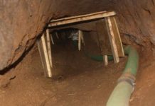 La excavación clandestina fue realizada dentro de uno de los túneles de drenaje del municipio de Nogales.