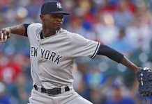El lanzador dominicano de los Yanquis de Nueva York Domingo Germán fue suspendido con 81 partidos por una presunta agresión a su novia con la que tiene un hijo