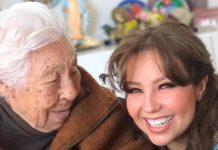 Thalía felicita a su abuela a través de videollamada por su 102 cumpleaños halía felicitó por videollamada a su abuela Eva Mange, quien cumplió 102 años.