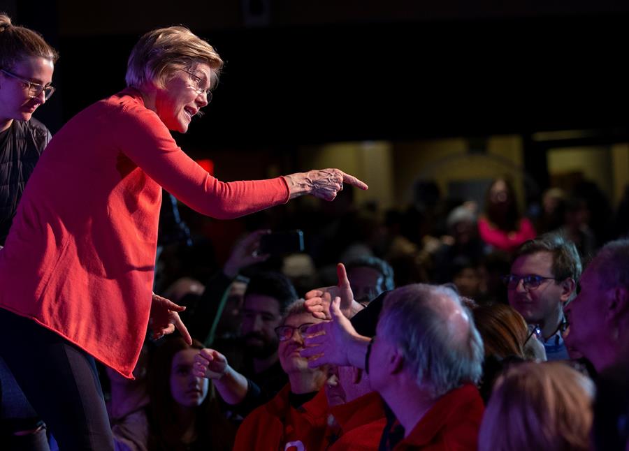 La candidata dem&oacute;crata a la presidenta de los Estados Unidos, la senadora Elizabeth Warren.