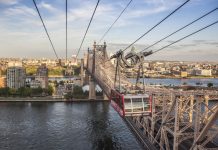 Nueva York visto desde lo alto Roosevelt Island Tram.