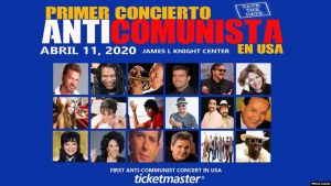 Un grupo de cantantes y m&uacute;sicos hispanos, la mayor&iacute;a cubanos y entre ellos Willy Chirino y Arturo Sandoval, ofrecer&aacute;n el pr&oacute;ximo 11 de abril en Miami "el primer concierto anticomunista"