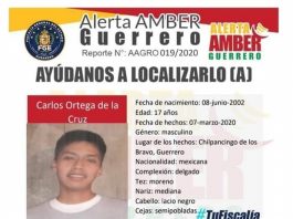 La familia del joven hizo el miércoles 11 de marzo una denuncia ante la Fiscalía Especializada en la Búsqueda, Localización e Investigación de Personas desaparecidas de Guerrero.