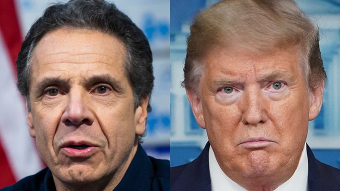 El presidente, Donald Trump, y el gobernador de Nueva York, Andrew Cuomo, se enzarzaron en un duro toma y dar por la gestión que han hecho de la crisis del coronavirus.