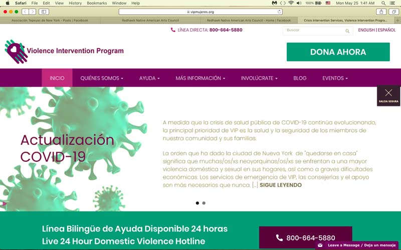 Imagen de la p&aacute;gina de Mujeres VIP.