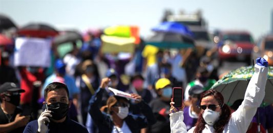 protesta de trabajadores