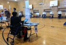Inconformidad en las elecciones primarias en Nueva York Recinto electoral ubicado en Astoria, Queens.
