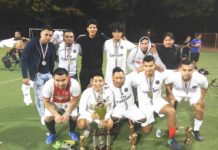 Con la tercera fase de apertura en Nueva York se podría soñar con nuestro fútbol Integrantes del Deportivo San Miguel.