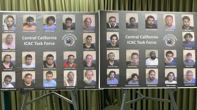 Detienen a 34 presuntos depredadores sexuales de niños en California.
