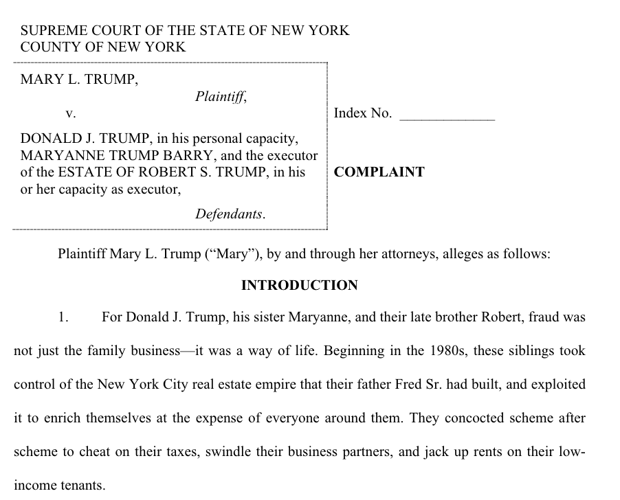Mary L. Trump denuncia.