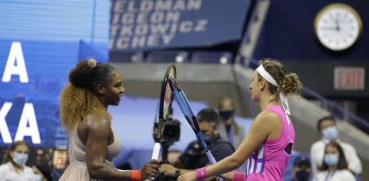 Victoria Azarenka of Belarus and Serena Williams