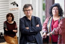 Los escritores españoles Rosa Montero; Javier Cercas y Almudena Grandes.