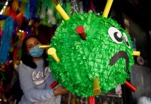 Piñata del coronavirus.